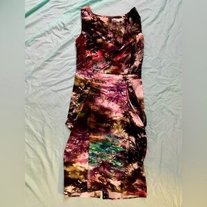 Uttam London Purple/Grey Floral Dress, Small